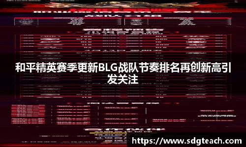 和平精英赛季更新BLG战队节奏排名再创新高引发关注